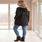Water-Resistant A-Line Snap-Front Hooded Raincoat image number null