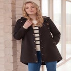 Water-Resistant A-Line Snap-Front Hooded Raincoat image number null