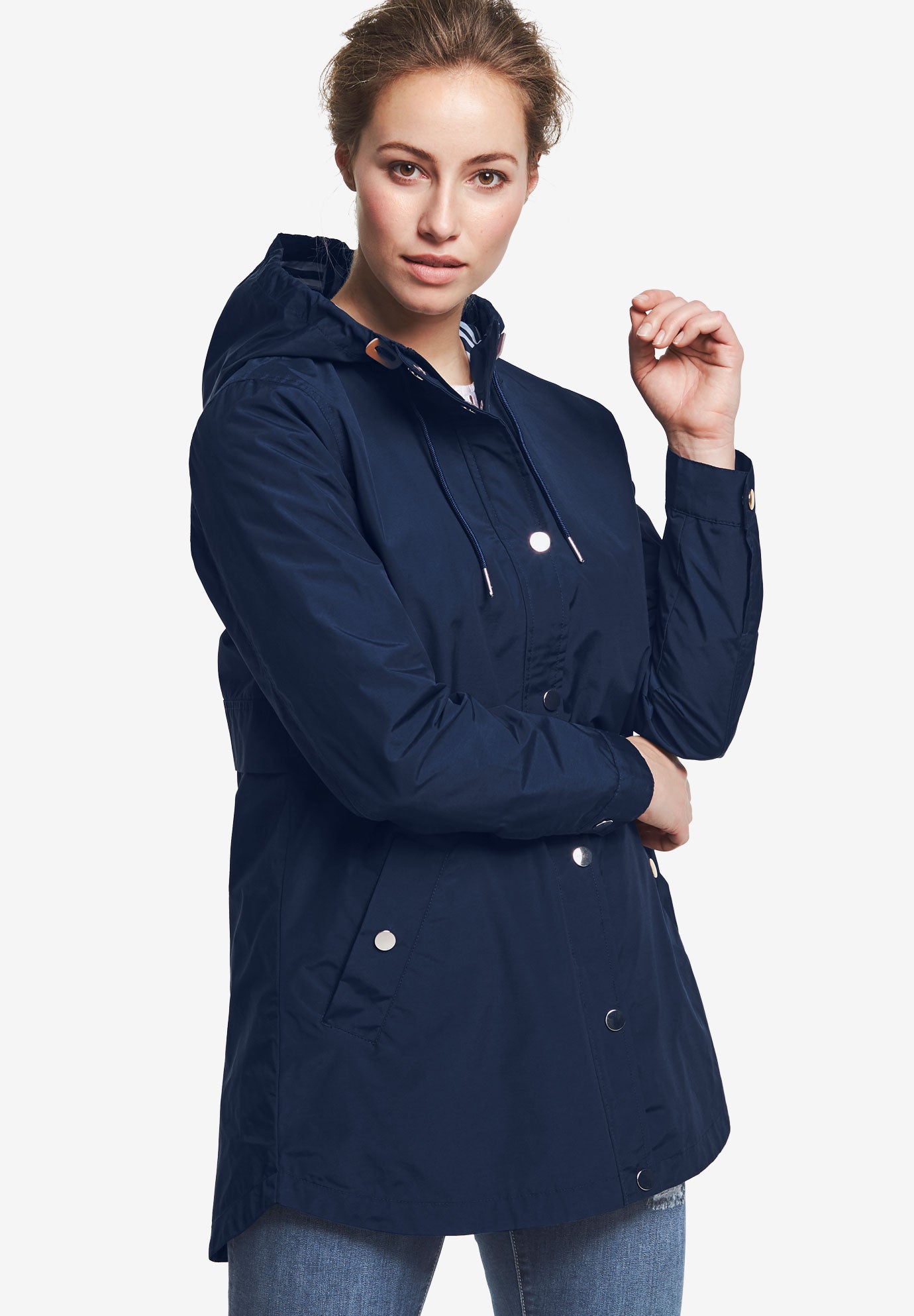 Snap-Front Hooded Raincoat image number 0
