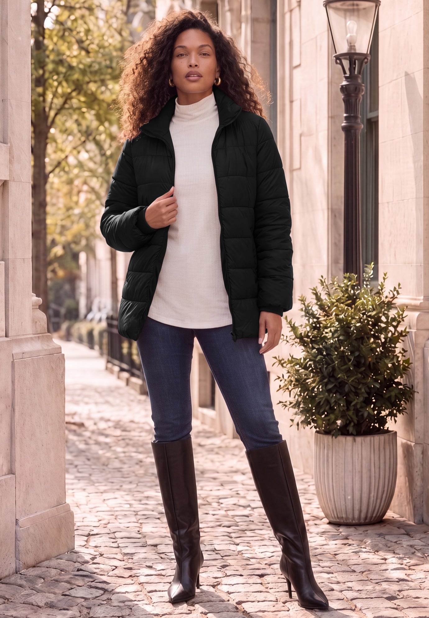 Plus Size Lightweight Quilted Jacket image number 0