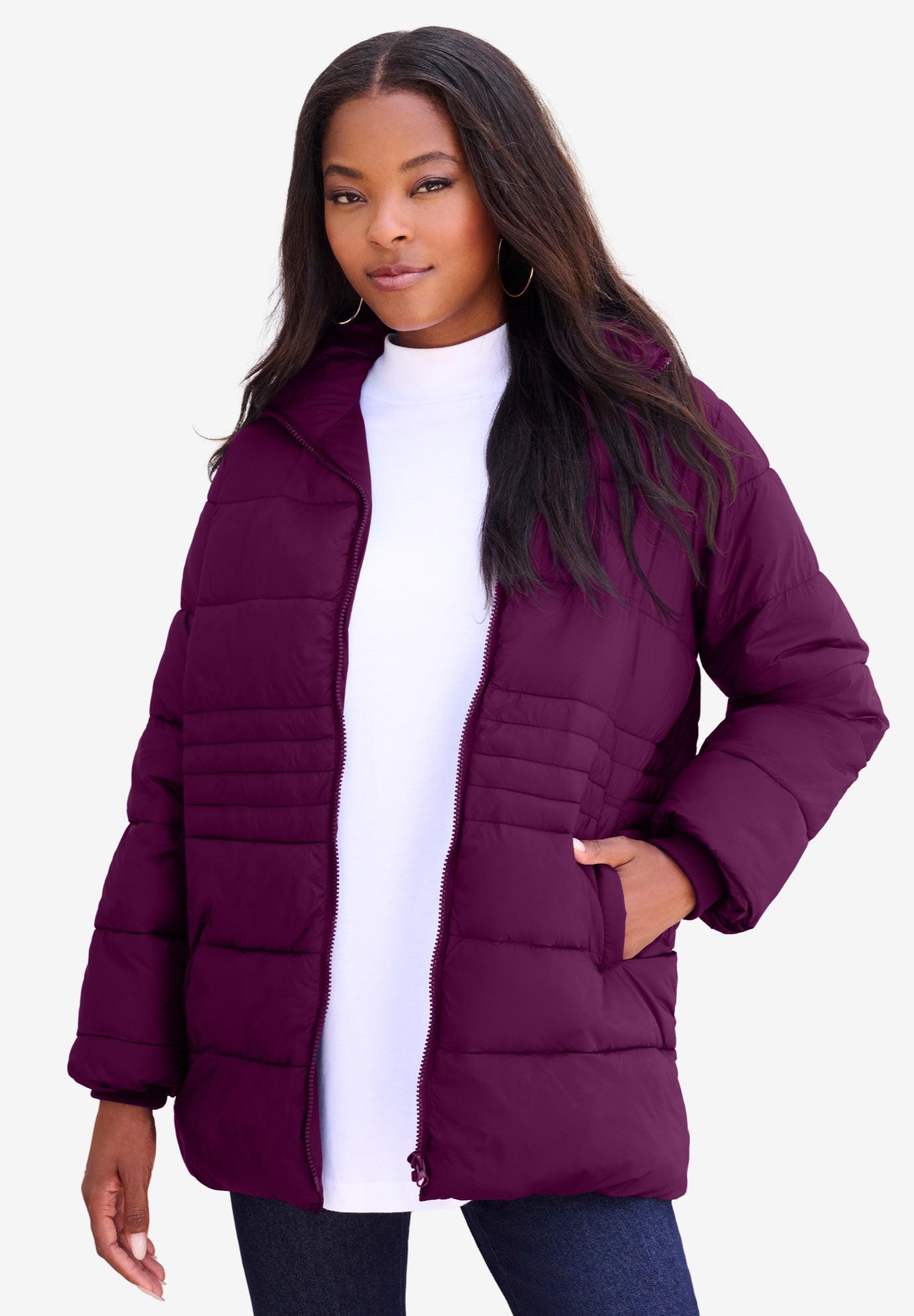 Plus Size Lightweight Quilted Jacket image number 0