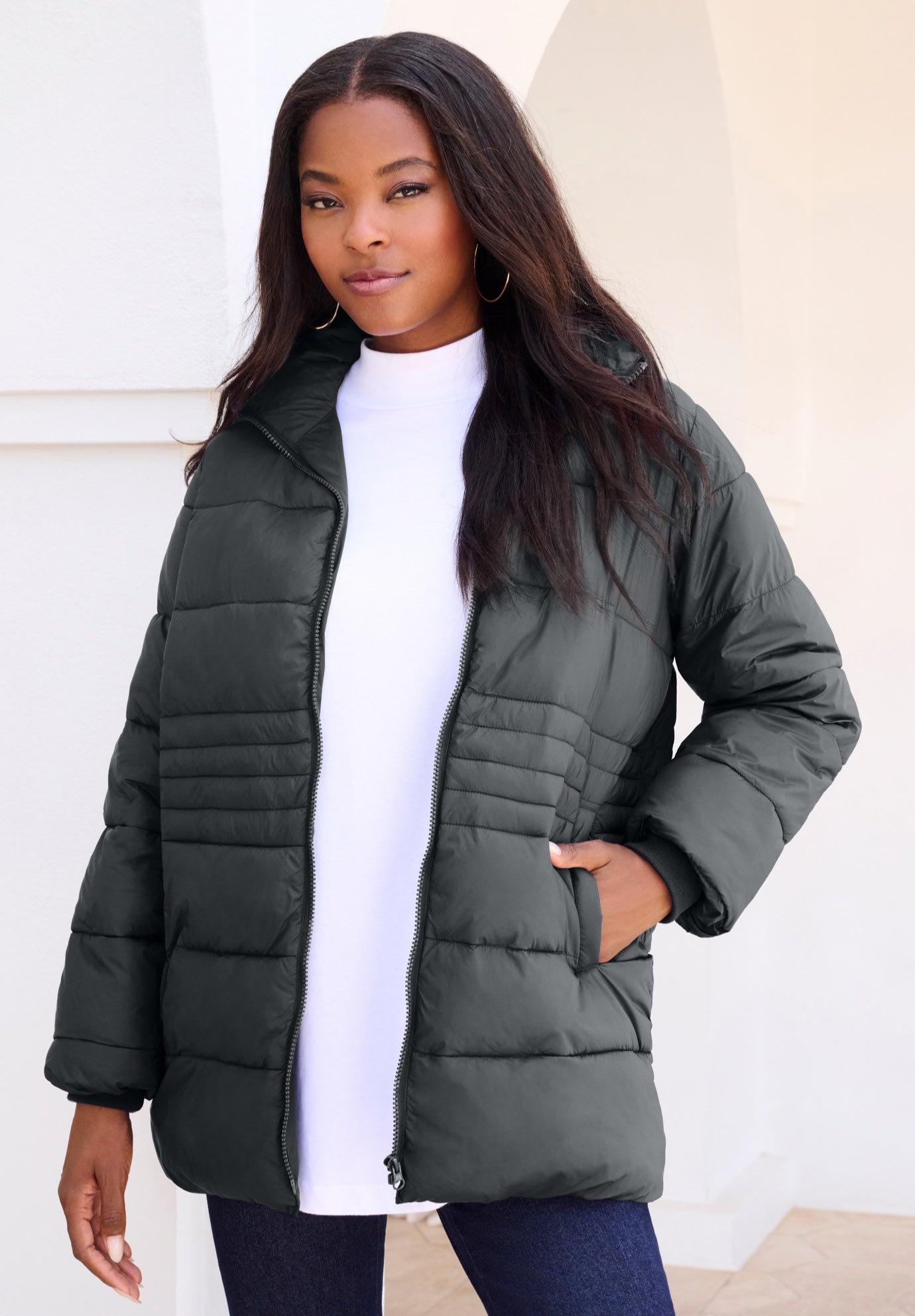 Plus Size Lightweight Quilted Jacket image number 0