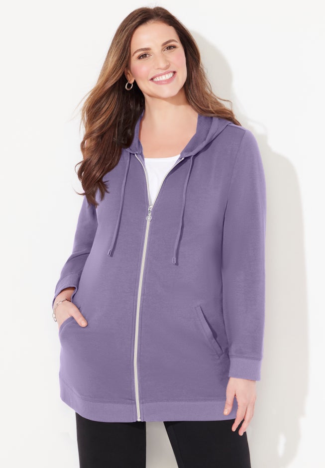 Cloud Knit French Terry Zip-Front Hoodie image number 1