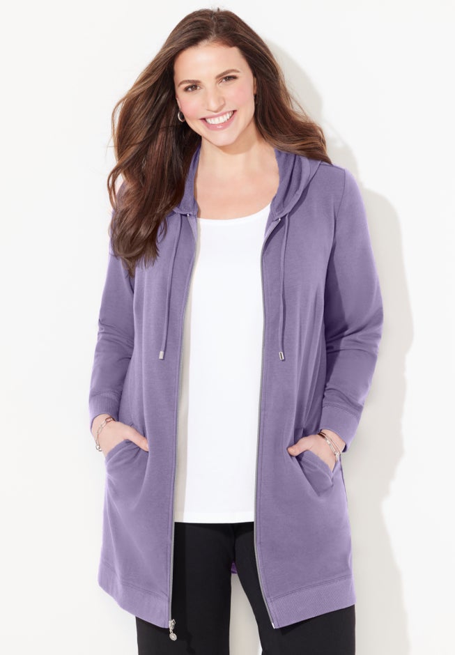 Cloud Knit French Terry Zip-Front Hoodie image number 2