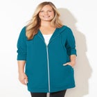 Cloud Knit French Terry Zip-Front Hoodie image number null