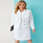 2-Piece Stretch Crepe Single-Breasted Jacket Dress image number null