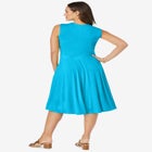 Stretch Knit Drape-Over Dress image number null