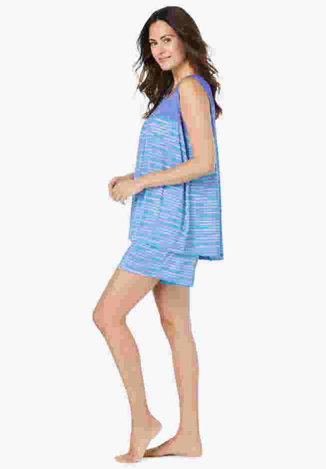 Lace-Trim Short Pajama Set  image number 2