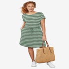 Knit Drawstring Dress image number null
