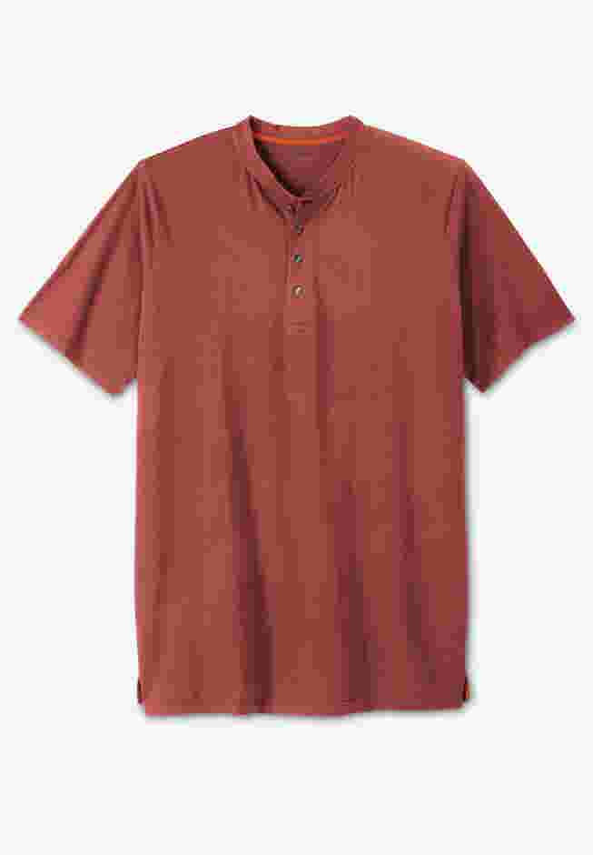 Heavyweight Longer-Length Short-Sleeve Henley Shirt image number 0
