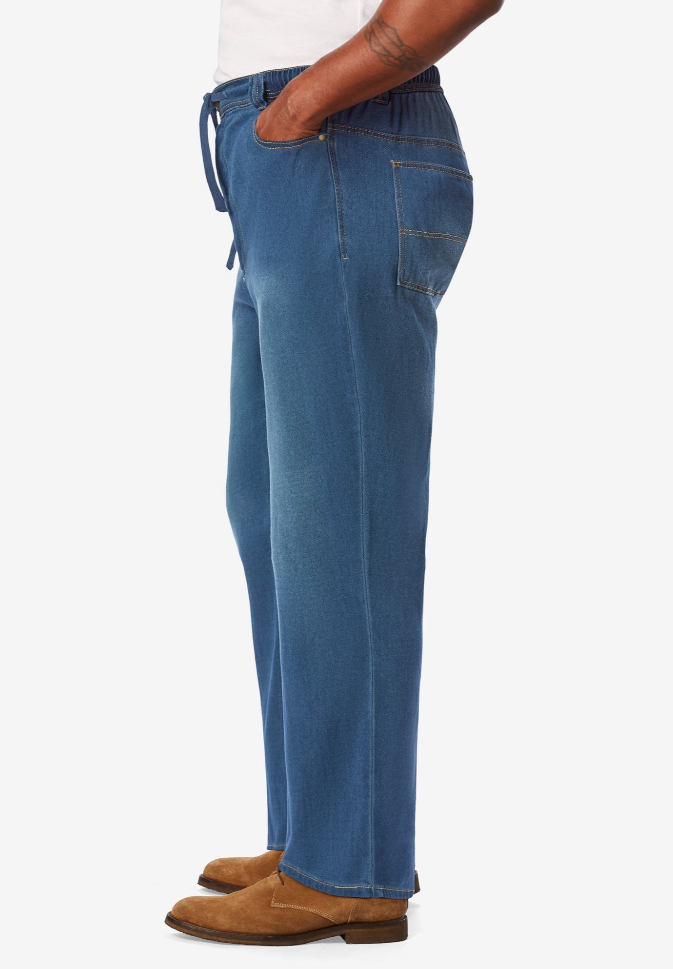 5-Pocket Relaxed Fit Denim Look Sweatpants image number 1