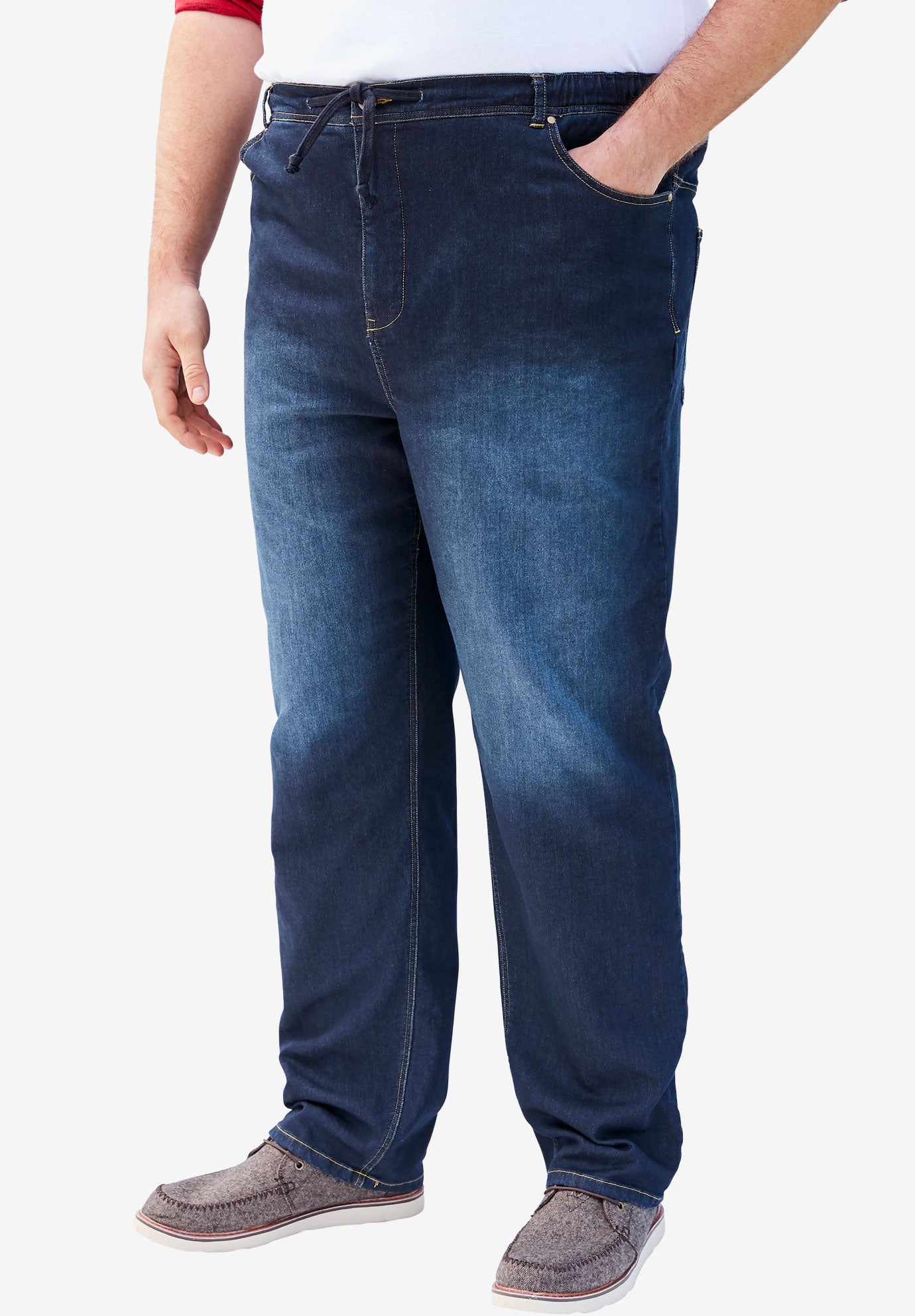 5-Pocket Relaxed Fit Denim Look Sweatpants image number 0