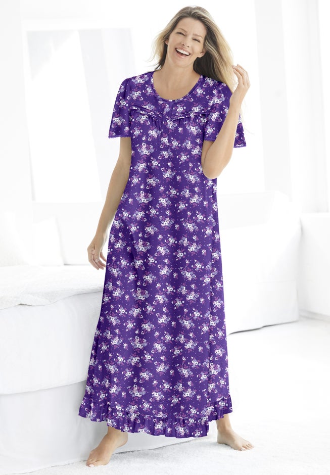 Long Floral Print Cotton Gown image number 2