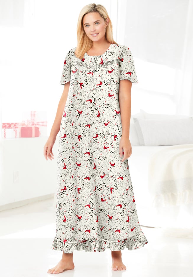Long Floral Print Cotton Gown image number 4