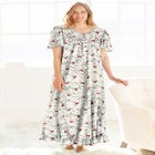 Long Floral Print Cotton Gown image number null