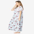 Long Floral Print Cotton Gown image number null