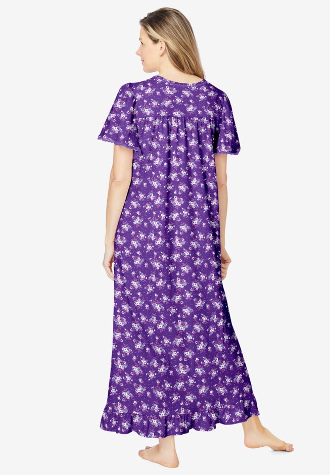 Long Floral Print Cotton Gown image number 1