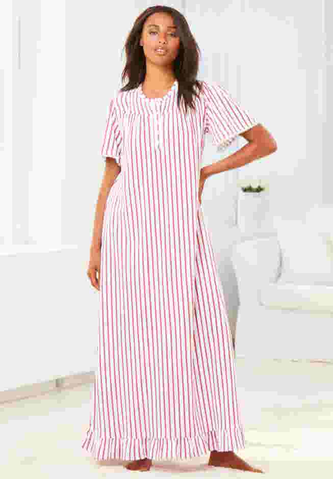 Long Floral Print Cotton Gown image number 0