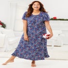 Long Floral Print Cotton Gown image number 4