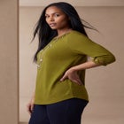 Stretch Cotton Lattice Boatneck Tunic image number null