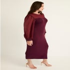 Chiffon-Paneled Midi Sweater Dress image number 1