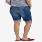 Mid-Rise Stretch Denim Bermuda Shorts image number null