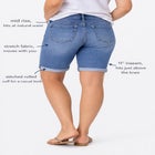 Mid-Rise Stretch Denim Bermuda Shorts image number null
