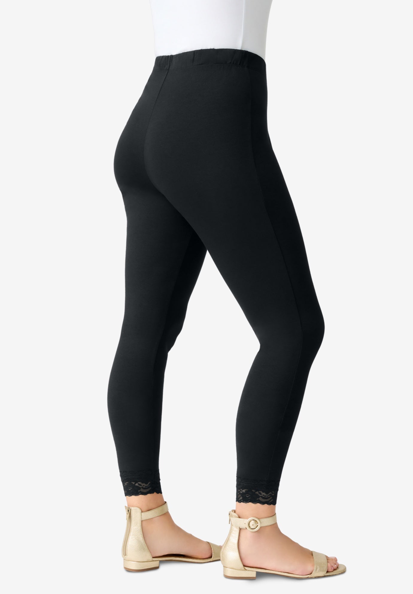 Lace Trim Essential Stretch Legging image number 0