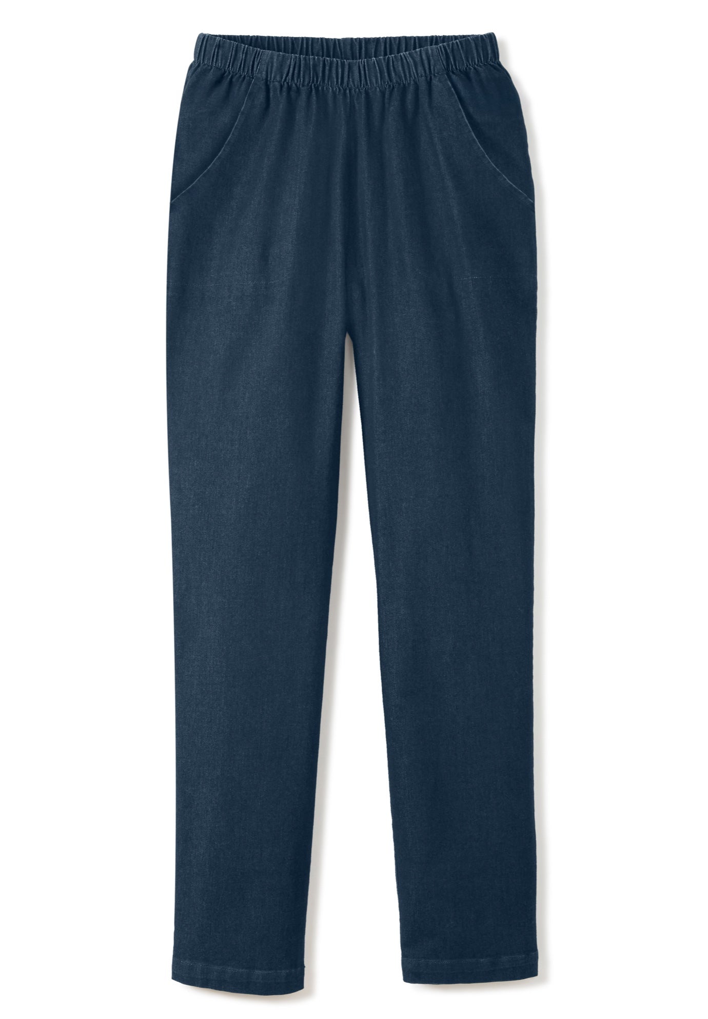 Straight Leg Fineline Pull-On Stretch Denim Jeans image number 3