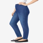 Pull-On Elastic-Waist Stretch Fineline Denim Jeans image number null
