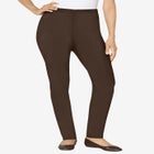 Pull-On Elastic-Waist Stretch Fineline Denim Jeans image number null