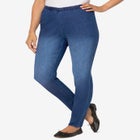 Pull-On Elastic-Waist Stretch Fineline Denim Jeans image number null