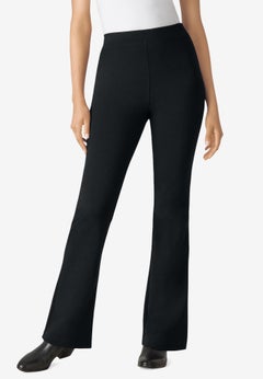 Stretch Ponte Knit Pull-On Bootcut Pants