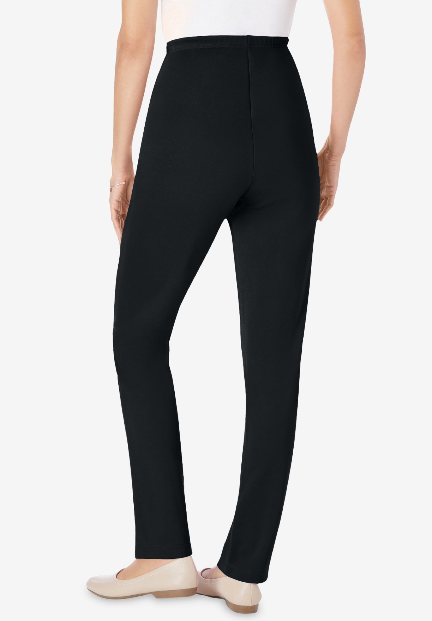 Knit Hassle-Free Pull-On Elastic-Waist Pants image number 1