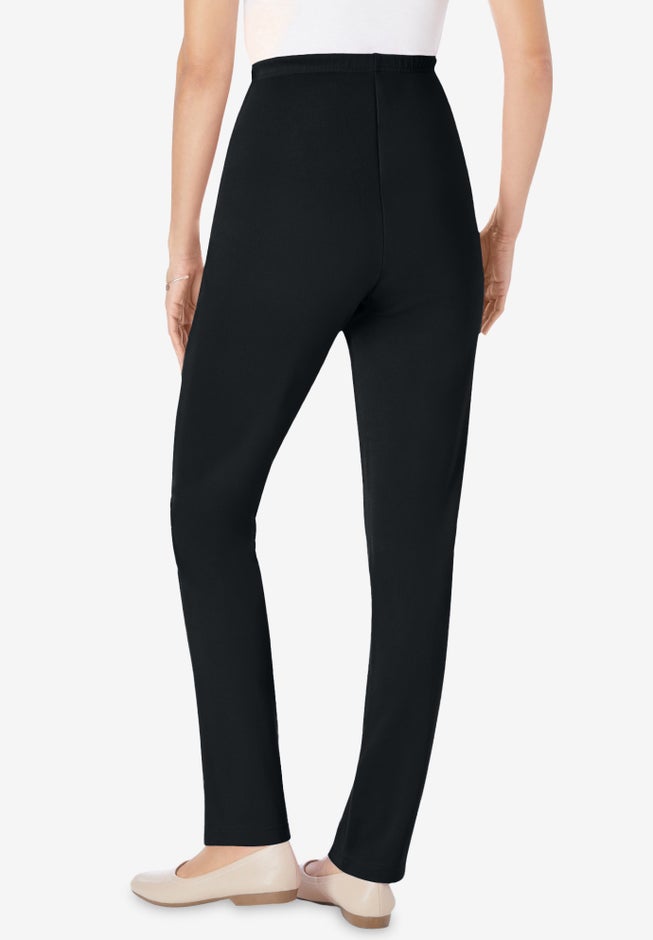 Knit Hassle-Free Pull-On Elastic-Waist Pants image number 1