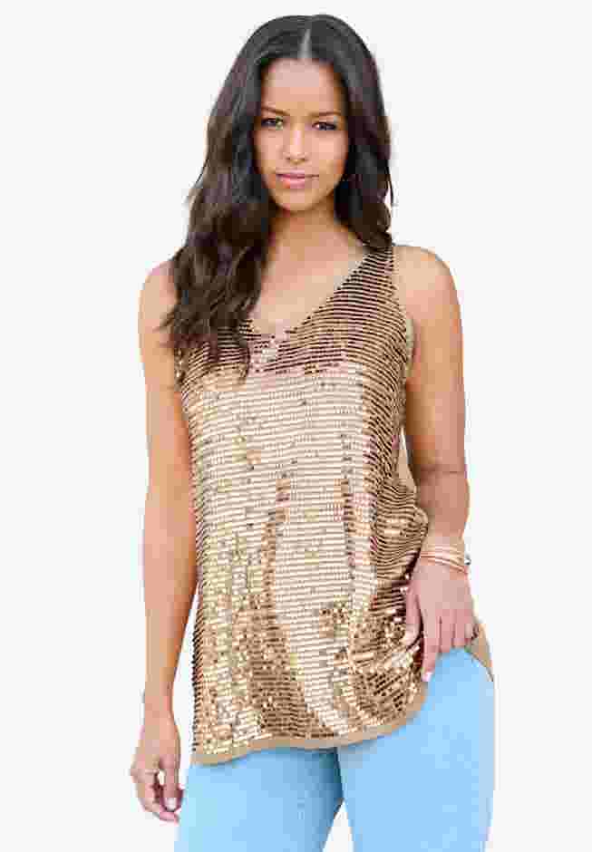 Sequin-Embellished Tank Top image number 0
