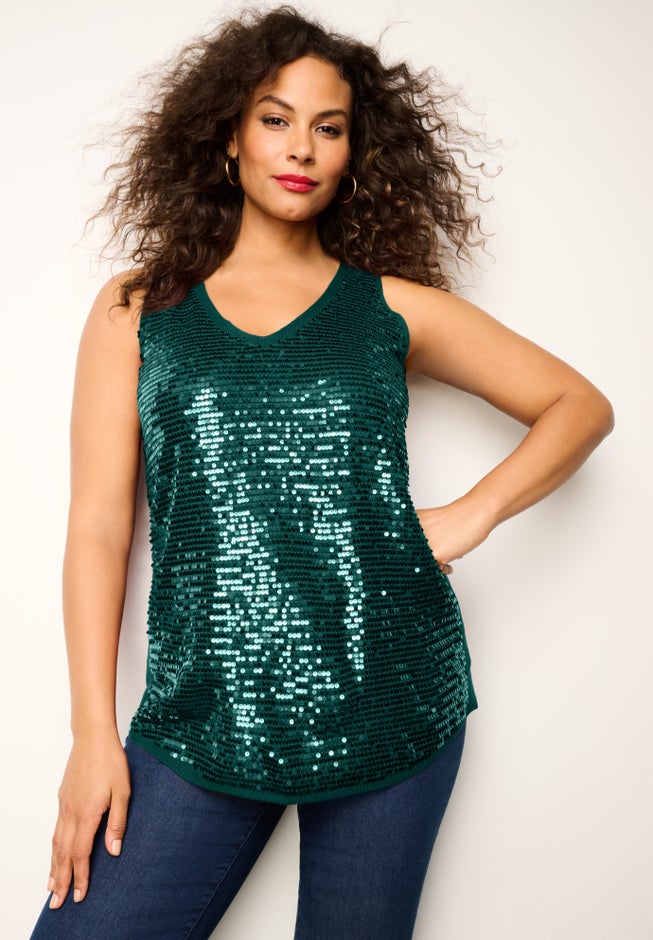 Sequin-Embellished Tank Top image number 0