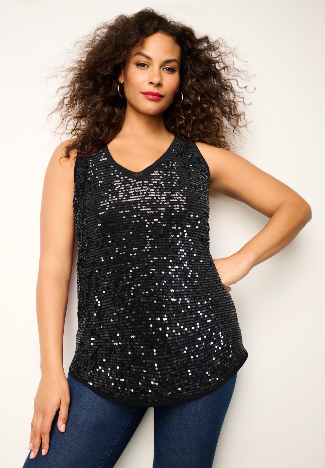 Sequin-Embellished Tank Top image number 0
