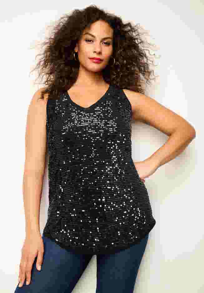 Sequin-Embellished Tank Top image number 0