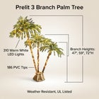 6'H Pre-Lit 3-Branch Palm Tree image number null