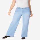 Stretch Denim Wide-Leg Five-Pocket Jeans image number null
