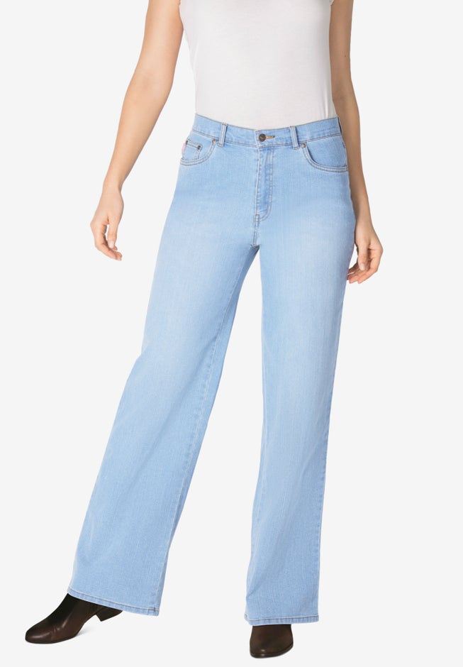 Stretch Denim Wide-Leg Five-Pocket Jeans image number 0