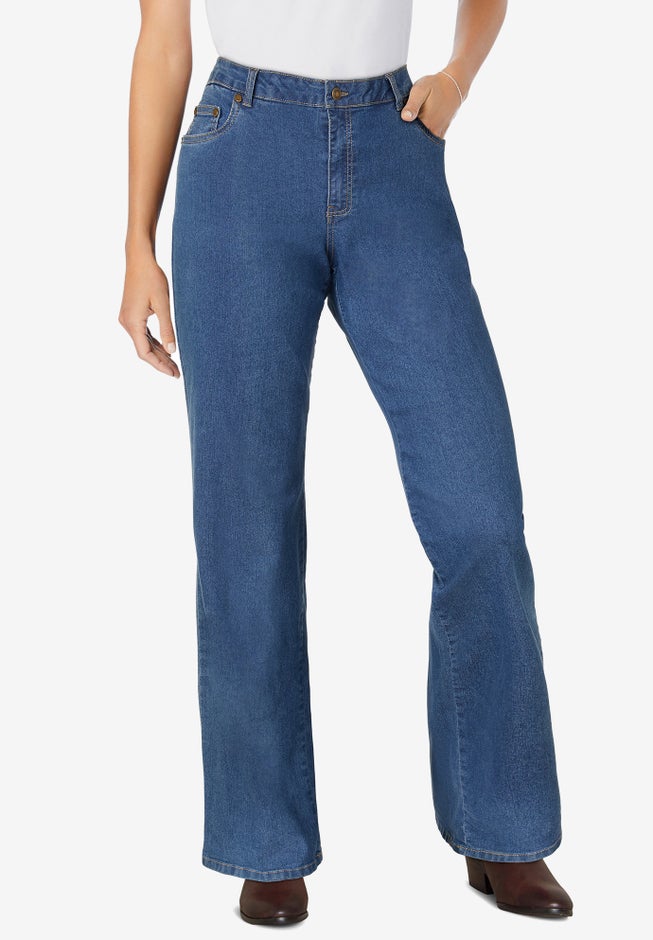 Stretch Denim Wide-Leg Five-Pocket Jeans image number 0