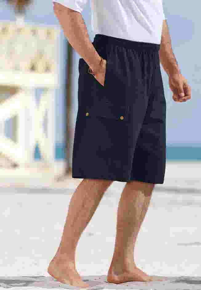 Full Elastic Waist Gauze Cargo Shorts image number 0