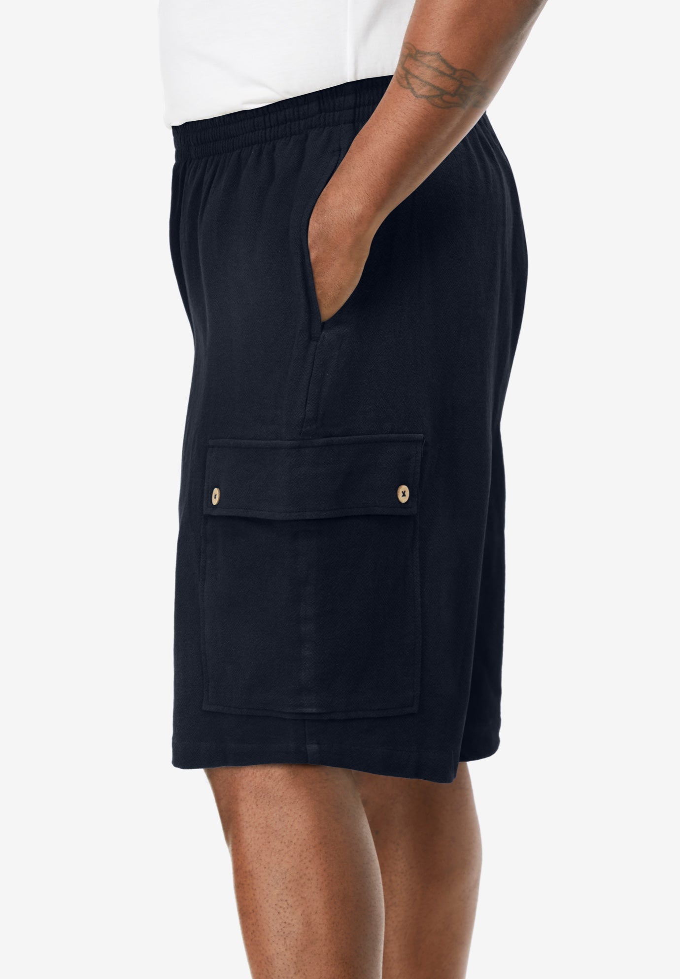 Full Elastic Waist Gauze Cargo Shorts image number 1