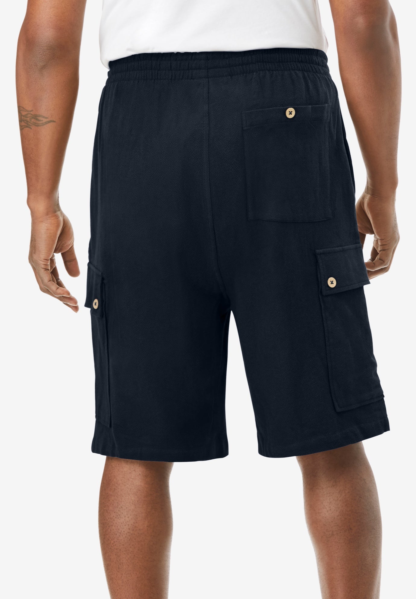 Full Elastic Waist Gauze Cargo Shorts image number 2