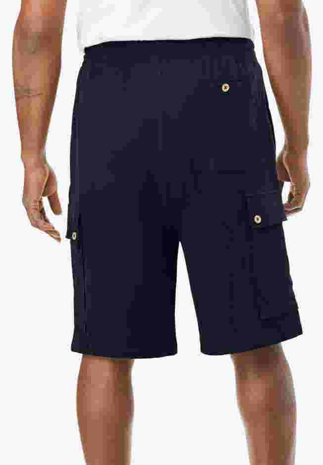 Full Elastic Waist Gauze Cargo Shorts image number 3