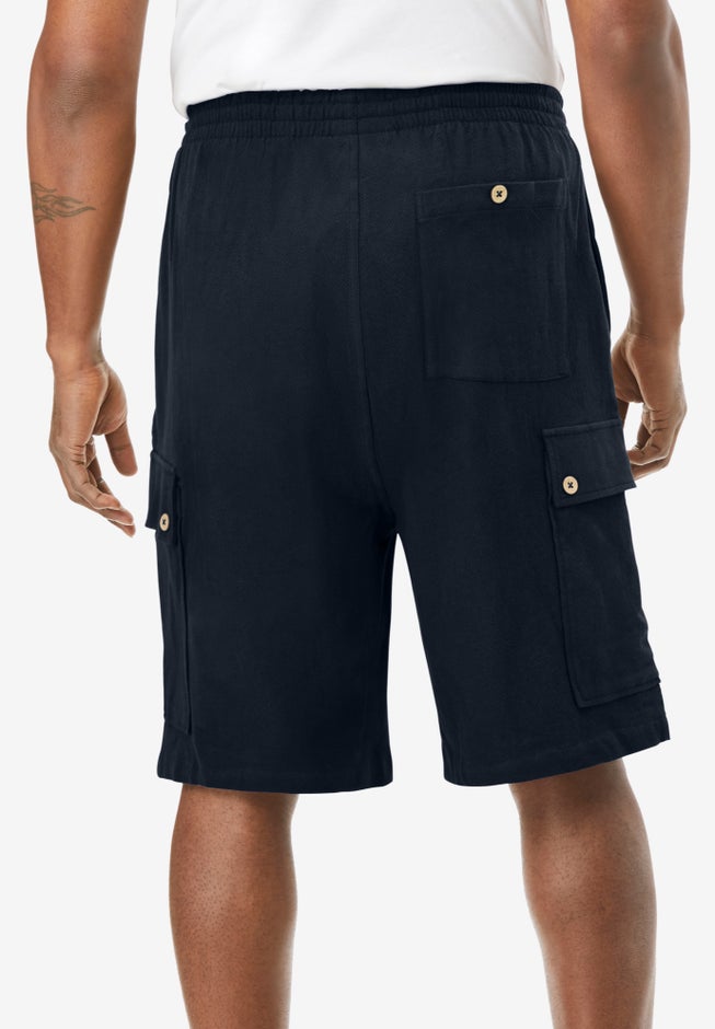 Full Elastic Waist Gauze Cargo Shorts image number 2