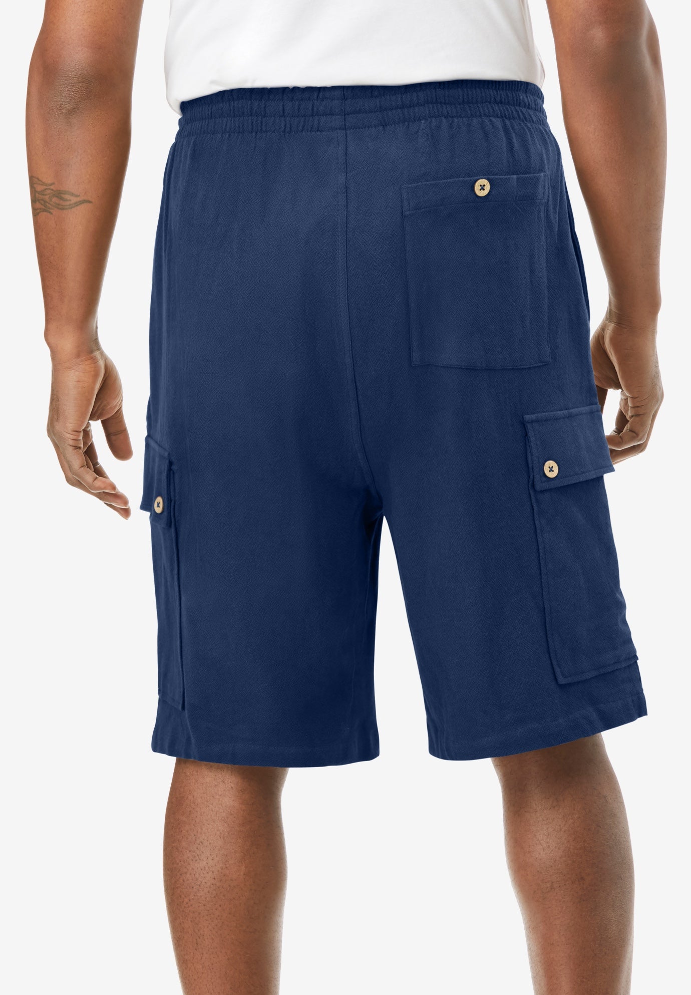 Full Elastic Waist Gauze Cargo Shorts image number 2