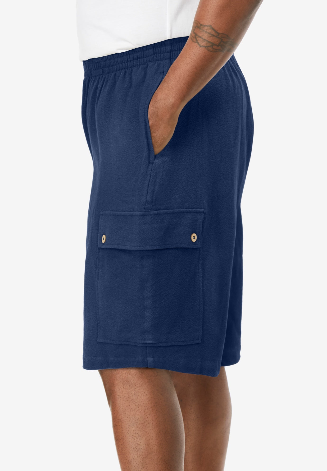 Full Elastic Waist Gauze Cargo Shorts image number 1